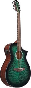Ibanez AEWC16QATEH Acoustic Guitar (Transparent Emerald Burst High Gloss)
