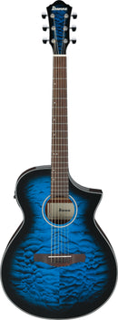 Ibanez AEWC16QATLH Acoustic Guitar (Transparent Blue Sunburst High Gloss)