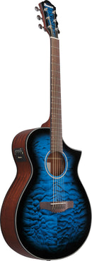 Ibanez AEWC16QATLH Acoustic Guitar (Transparent Blue Sunburst High Gloss)