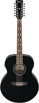 Ibanez AJ7012M1EBK 12 Strings Acoustic Guitar (Black High Gloss)