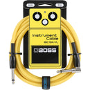 Boss BIC-10A-YL Straight To Right-Angle 1/4in Instrument Cable (Yellow) - 10in