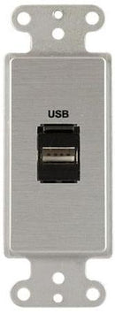 Covid D1123F-CA Keystone USB-2-AB Wall Plate (Clear Anodisé)