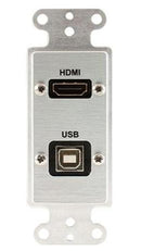 Covid D1218M-CA FEMME HDMI, USB BA Pig-Ltail Plate (anodisé clair)