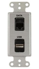 Covid D1236F-CA RJ45-CAT6, plaque murale Keystone USB-2-AA (anodisé transparent)