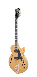 D'Angelico DELUXE SS BARITONE Semi Hollow-Body Electric Guitar (Satin Honey)