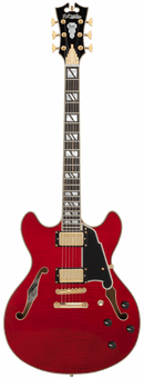 D'Angelico DAEDCTCH2GS Excel DC Semi-Hollow Electric Guitar (Trans Cherry)