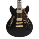 D'Angelico DAEMDCSBK2GS Excel Mini DC Semi-Hollow Electric Guitar (Solid Black)