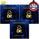 DR Handmade Strings DAP-12-3PK Dragon Skin+ Acoustic Guitar Strings (Phosphor Bronze Coated, 3 Pack) - Light .012-.054