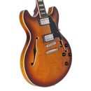 D'Angelico PREMIER DC Guitare électrique semi-creuse (Dark Iced Tea Burst)