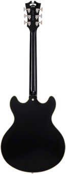 D'Angelico PREMIER DC Semi-Hollow Electric Guitar (Solid Black)