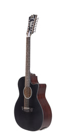 D'Angelico FULTON GRAND AUDITORIUM 12 String Acoustic Electric Guitar (Matte Black)