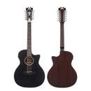 D'Angelico FULTON GRAND AUDITORIUM 12 String Acoustic Electric Guitar (Matte Black)