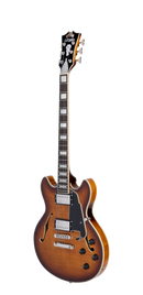 D'Angelico PREMIER MINI DC Semi Hollow Electric Guitar (Dark Iced Tea Burst)