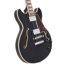 D'Angelico PREMIER MINI DC Semi-Hollow Electric Guitar (Solid Black)