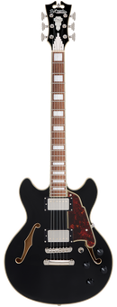 D'Angelico PREMIER MINI DC Semi-Hollow Electric Guitar (Solid Black)