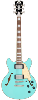 D'Angelico PREMIER MINI DC Semi-Hollow Electric Guitar (Surf Green)