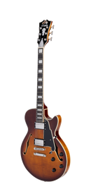 D'Angelico PREMIER SS Semi Hollow-Body Electric Guitar (Dark Iced Tea Burst)