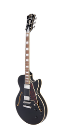 D'Angelico PREMIER SS Semi-Hollow Electric Guitar (Solid Black)