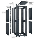 Rack de données Lowell DAT31-4542-B avec portes - 45U x 42 "D