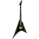 Guitare électrique ESP Edwards E-ALEXI GREENY (Noire avec liseré vert citron et tête de mort)