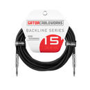 Gator GCWB-BPC-15 TRS 1/4in Male To Male Balanced Patch Cable - 15ft