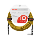 Gator Frameworks GCWB-INS-10RABRY Straight To Right Angle Braided Instrument Cable - 10ft