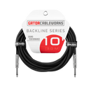 Gator GCWB-INS-10 Backline Series Straight/Straight Instrument Cable - 10ft