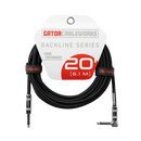 Gator Frameworks GCWB-INS-20RABB Straight To Right Angle Braided Instrument Cable - 20ft