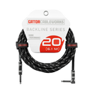 Gator Frameworks GCWB-INS-20RABG Straight To Right Angle Braided Instrument Cable - 20ft