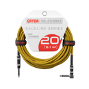 Gator Frameworks GCWB-INS-20RABRY Straight To Right Angle Braided Instrument Cable - 20ft