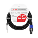 Câble haut-parleur Gator GCWB-SPK-25-1TL Backline Series 6,35 mm droit à verrouillage par rotation - 7,62 m