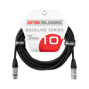 Gator GCWB-XLR-10 Backline Series XLR Microphone Cable - 10ft