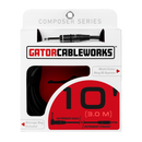 Gator GCWC-INS-10RA Composer Series 1/4in Straight To 1/4in Right Angle Instrument Cable - 10ft