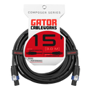 Câble d'enceinte Gator GCWC-SPK-15-2TL Composer Series avec connecteur à verrouillage par rotation - 4,57 m (15 pi)