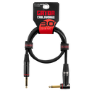 Gator GCWH-INS-03RA Headliner Series 1/4in Straight To 1/4in Right Angle Instrument Cable - 3ft
