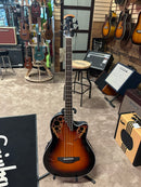 Ovation CEB44-1N Celebrity Elite Exotic® Basse électro-acoustique à 4 cordes (Cognac Burst/Naturel) (DEMO)
