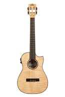 Kala KA-ASFM-B-CE Ukulélé baryton pan coupé en érable flammé massif