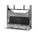 Kiosque interactif Peerless-AV KIPC2555B-S-3-WHL sur pied, format portrait, pour deux écrans de 55 pouces avec roulettes (argent)