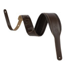 Levy M26PD-DBR-ACO Amped Leather Series Acoustic Guitar Strap (Dark Brown)