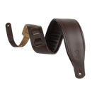 Sangle de guitare extra longue Levy M26PD-DBR-XL Amped Leather Series (marron foncé)