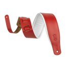 Levy M26PD-RED-WHT Amped Leather Series Guitar Strap (Red With White Backing)