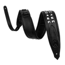 Sangle de guitare Levy M80GRPDX-BLK Rebel Leather Series (noire avec clous argentés)