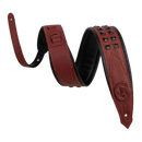 Levy M80GRPDX-BRG Rebel Leather Series Guitar Strap (Oxblood With Black Studs)