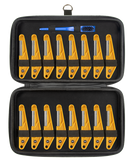 MusicNomad NUT-FILE-16PC-SET Limes à écrous de guitare, ensemble de 16 pièces avec étui et brosse de nettoyage
