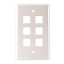 CovidPB-16000-W Blank Wall Plate with 6 Keystone Hole (White)