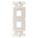 Covid PB-D2000-W Blank Wall Plate with 2 Keystone Hole (White)