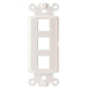 Covid PB-D3000-W Blank Wall Plate with 3 Keystone Hole (White)