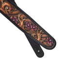 Profile EIL-9000 Leather Strap with Brown Wave and Cherry Blossom Pattern (Black) - 2.5"