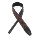 Profile GL-6200 Leather Strap with Burgundy Suede and Black Leather Arrow Pattern (Black) - 2.5"