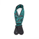 Bracelet Profile JW-6010 à motif cachemire tissé jacquard (turquoise et noir) - 6,35 cm